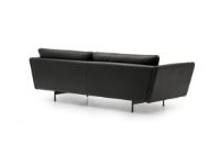 Billede af Mogens Hansen MH GRASP L Sofa L: 223 cm - Sort Baltique Luksuslæder/Runde ben i Børstet Stål