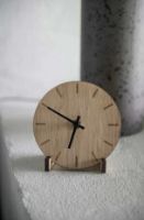 Billede af Hemverk Vægur Ø: 12 cm – Light Oak/Sort