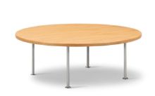 Billede af Fredericia Furniture Wegner Ox Table Ø: 100 cm H: 35 cm - Stål/Olieret Eg