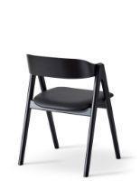 Billede af Findahl by Hammel METTE Spisebordsstol SH: 45 cm - Sortlakeret Eg/Sort Sydney Læder