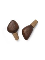 Billede af Ferm Living Cairn Wine Stoppers Set of 2 H: 9,6 cm - Dark Brown/Ash