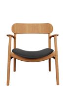 Billede af Bent Hansen Asger Loungestol M. Polstring H: 77,5 cm - Olieret Eg/ Zenso2 207 Sort Læder