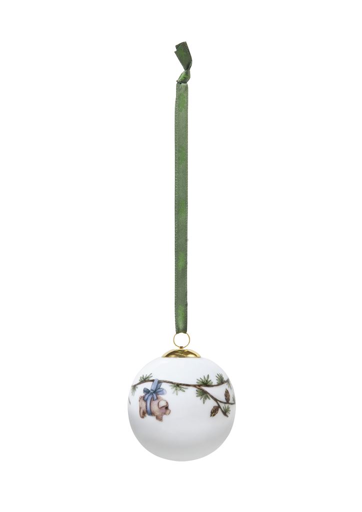 Billede af Kähler Hammershøi Jul Kugle 2023 Ø: 6 cm - Hvid m. Dekoration OUTLET