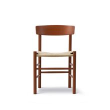 Billede af Fredericia Furniture 3239 J39 Mogensen Spisebordsstol SH: 46 cm - Heritage Red Bøg/Naturfarvet Flet