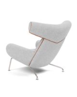 Billede af Fredericia Furniture Wegner Ox Chair  - Hallingdal 116/Max 95 Læder Cognac/Børstet Rustfrit Stål