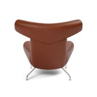 Billede af Fredericia Furniture Wegner Ox Chair  - Læder Cera 905 Russet Brown/Børstet Rustfrit Stål
