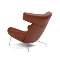 Billede af Fredericia Furniture Wegner Ox Chair  - Læder Cera 905 Russet Brown/Børstet Rustfrit Stål