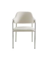 Billede af Nordal ALBERT Stol SH: 48 cm - Stainless Steel/Råhvid Teddy 