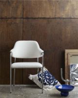 Billede af Nordal ALBERT Stol SH: 48 cm - Stainless Steel/Råhvid Teddy 