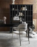 Billede af Nordal ALBERT Stol SH: 48 cm - Stainless Steel/Råhvid Teddy 