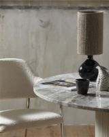 Billede af Nordal ALBERT Stol SH: 48 cm - Stainless Steel/Råhvid Teddy 