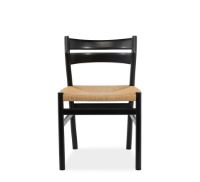 Billede af Bernstorffsminde Møbelfabrik BM1 Stol SH: 46 cm - Sortlakeret Eg/Natur Flet