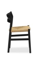 Billede af Bernstorffsminde Møbelfabrik BM1 Stol SH: 46 cm - Sortlakeret Eg/Natur Flet