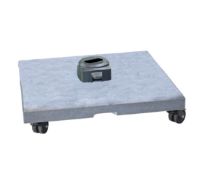 Billede af Cane-line Outdoor Hyde Luxe Tilt Parasol 300x300 cm - Dusty White inkl. Hyde Luxe Parasolfod M. Hjul - Matt Grey Granite 