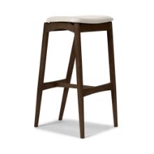 Billede af Sibast Furniture No 7 Barstol Lav H: 65 cm - Eg Mørk Olie/Lysegrå Læder 