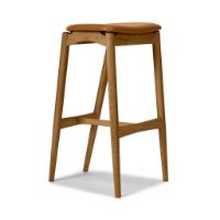Billede af Sibast Furniture No 7 Barstol Høj H: 75 cm - Eg Natur Olie/Cognac Læder 