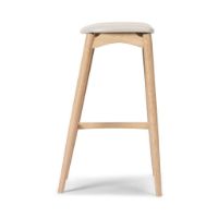 Billede af Sibast Furniture No 7 Barstol Lav H: 65 cm - Eg Hvidolie/Lysegrå Læder 