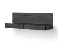 Billede af New Works Tana Wall Mounted Media Module 130x35,2 cm - Black Stained Oak