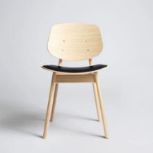 Billede af Ro Collection Pandora Spisebordsstol Sædepolstret SH: 44,4 cm - Soaped Oak/Standard Black