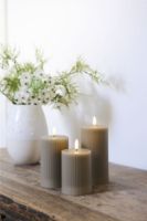 Billede af Sirius Smilla Genopladelige LED Stearinlys Sæt 2 stk. 5x6,5 cm - Varm Grå