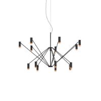 Billede af Lampefeber The W Pendel Ø: 120-200cm - Sort/Terracotta
