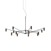 Billede af Lampefeber The W Pendel Ø: 120-200cm - Sort/Terracotta
