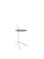 Billede af &Tradition Halten SH9 Side Table H: 65,7 cm - Polished Stainless Steel/Smoked Cast Glass