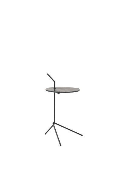 Billede af &Tradition Halten SH9 Side Table H: 65,7 cm - Warm Black Steel/Smoked Cast Glass