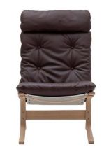 Billede af LK Hjelle Siesta Classic Lænestol Høj SH: 45 cm - Nature/Hemsen Anilin Brown