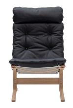 Billede af LK Hjelle Siesta Classic Lænestol Høj SH: 45 cm - Nature/Hemsen Anilin Black