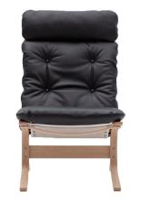 Billede af LK Hjelle Siesta Classic Lænestol Høj SH: 45 cm - Nature/Elmo Rustical Black