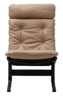 Billede af LK Hjelle Siesta Classic Lænestol Høj SH: 45 cm - Black/Hemsen Anilin Sand