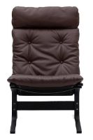 Billede af LK Hjelle Siesta Classic Lænestol Høj SH: 45 cm - Black/Hemsen Anilin Brown