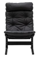 Billede af LK Hjelle Siesta Classic Lænestol Høj SH: 45 cm - Black/Hemsen Anilin Black