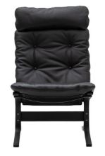 Billede af LK Hjelle Siesta Classic Lænestol Høj SH: 45 cm - Black/Hemsen Anilin Black