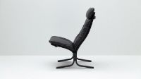 Billede af LK Hjelle Siesta Classic Lænestol Høj SH: 45 cm - Black/Hemsen Anilin Black