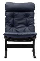 Billede af LK Hjelle Siesta Classic Lænestol Høj SH: 45 cm - Black/Elmo Rustical Blue