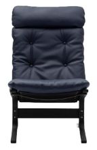 Billede af LK Hjelle Siesta Classic Lænestol Høj SH: 45 cm - Black/Elmo Rustical Blue