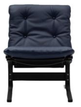 Billede af LK Hjelle Siesta Classic Lænestol Lav SH: 45 cm - Black/Elmo Rustical Blue