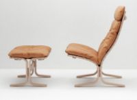 Billede af LK Hjelle Siesta Classic Fodskammel H: 45 cm - Nature/Vintage Cognac