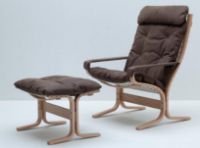 Billede af LK Hjelle Siesta Classic Fodskammel H: 45 cm - Nature/Dunes Dark Brown