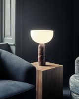 Billede af New Works Kizu Table Lamp Ø: 30 cm - Rosso Levanto Marble / White Acrylic
