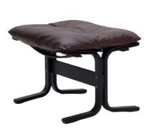 Billede af LK Hjelle Siesta Classic Fodskammel H: 45 cm - Black/Hemsen Anilin Brown