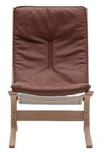 Billede af LK Hjelle Siesta Fiora Lænestol Høj SH: 43 cm - Nature/Prescott Hezelnut