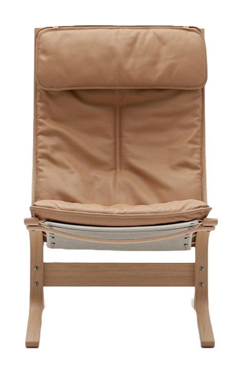 Billede af LK Hjelle Siesta Fiora Lænestol Høj SH: 43 cm - Nature/Hemsen Anilin Sand