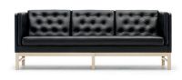 Billede af Fredericia Furniture Erik Jørgensen EJ 315-3 3 Pers. Sofa L: 210 cm - Sort Semianilin Læder/Sæbebehandlet Eg