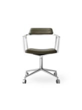 Billede af Vipp 452 Swivel Stol m. Hjul - Aluminium/Bosco Green Leather