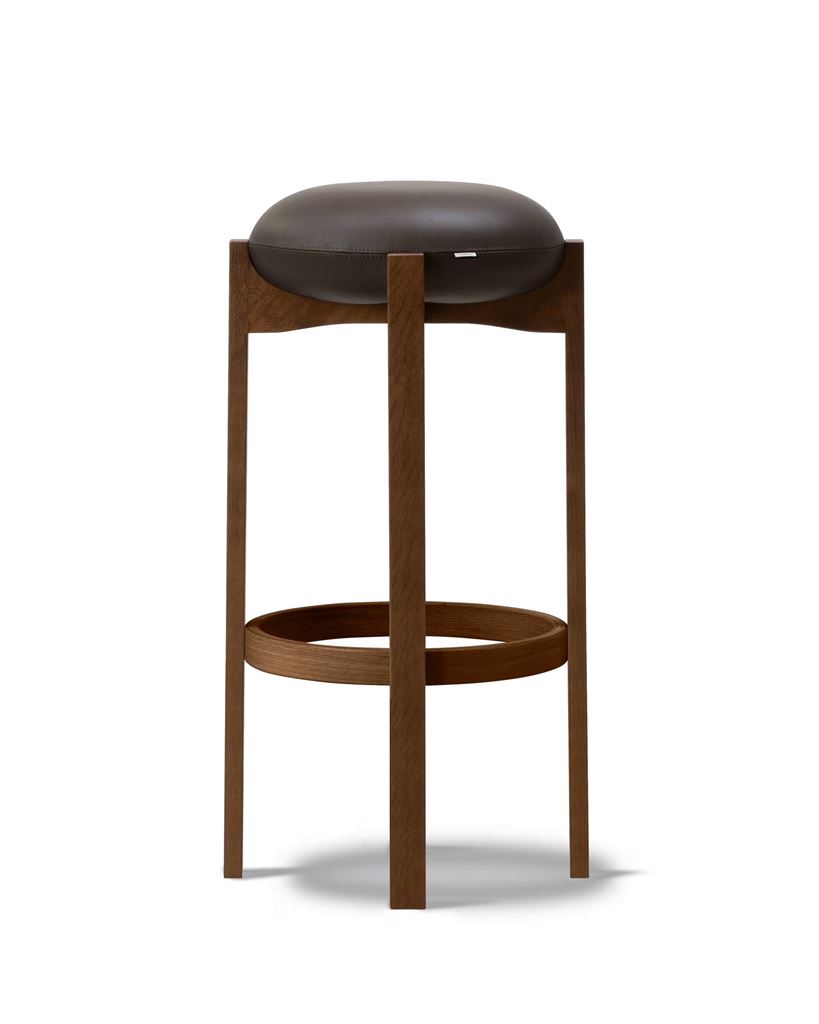 Billede af Fredericia Furniture 6831 Pioneer Stool 77 cm - Læder Primo/Røget Eg