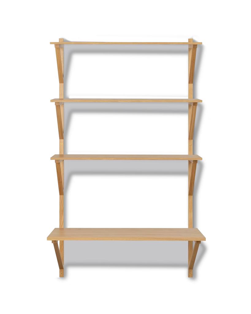 Billede af Fredericia Furniture BM29 Børge Mogensen Hylde m. Skriveplade H: 134 cm - Lakeret Eg