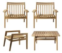 Billede af FDB Møbler M6, M19 og M7 Sammen Havemøbelsæt - Massiv Teak/Natur